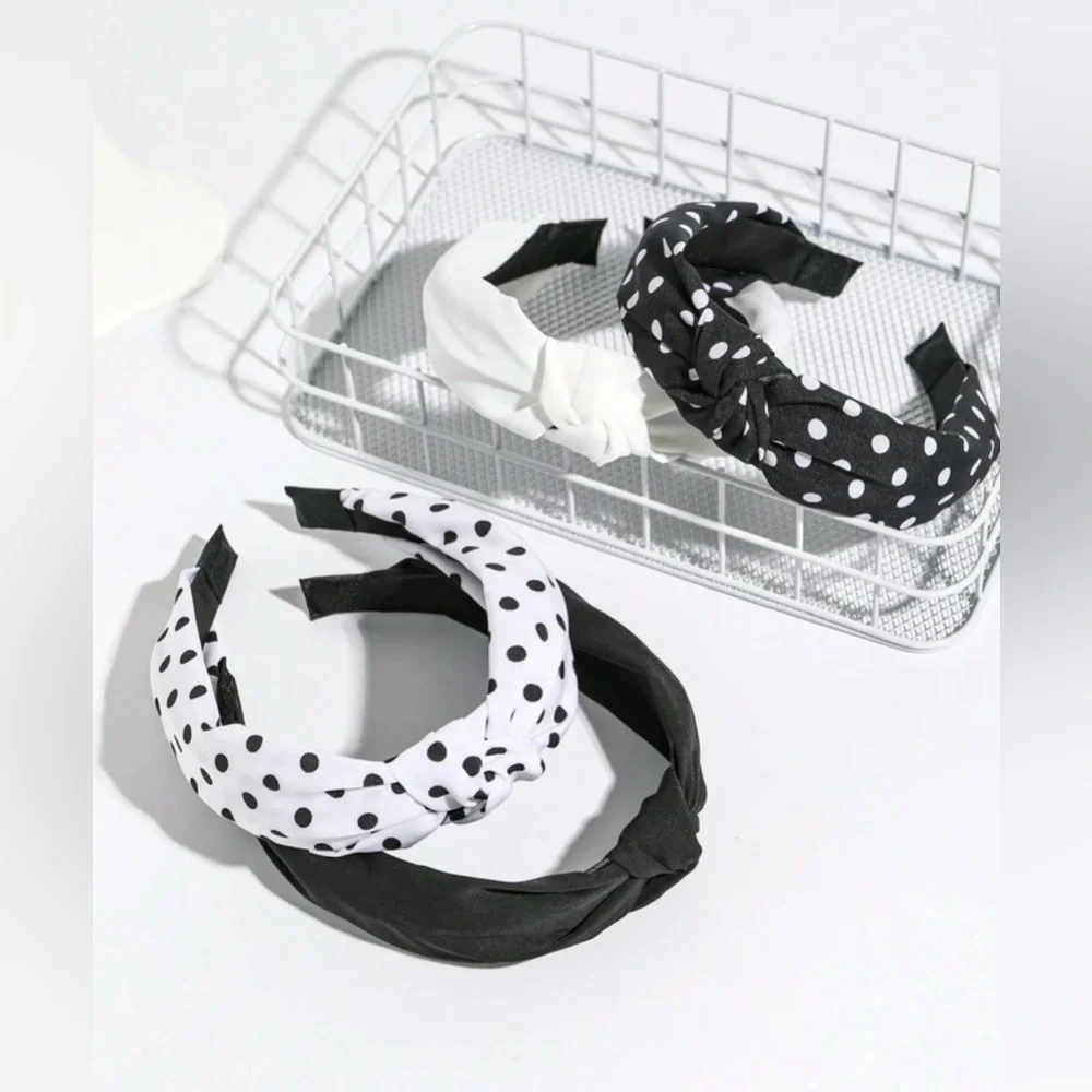 Set of 4 Black and White Headbands